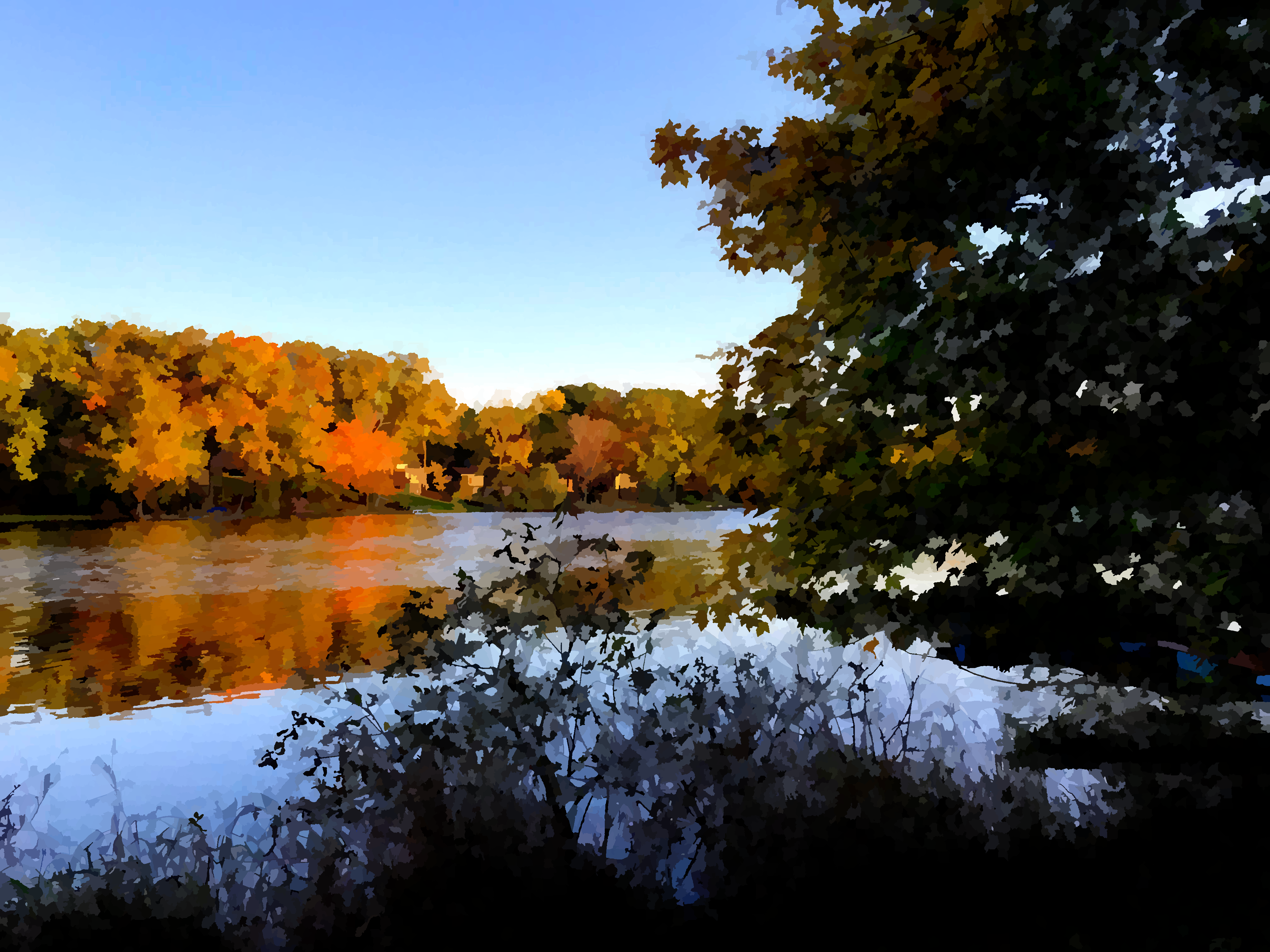 Autumn shoreline, looking north